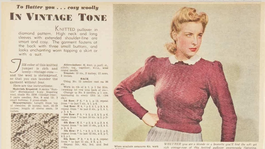 Sewing pattern published in the Australian Women's Weekly in August 1941