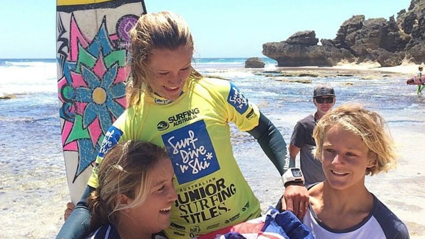 Kirra-Belle Olsson wins the Under-14's Australian Junior Surfing Titles, December 7 2014