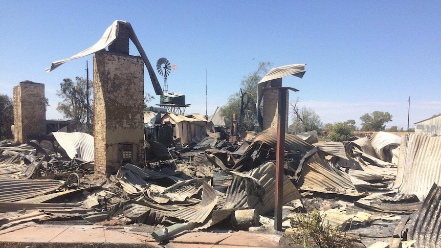 The burnt remains of the fire-stricken Tattersalls Pub