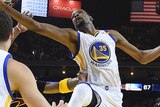 Kevin Durant shoots for Golden State against Cleveland in Game Five of the NBA Finals