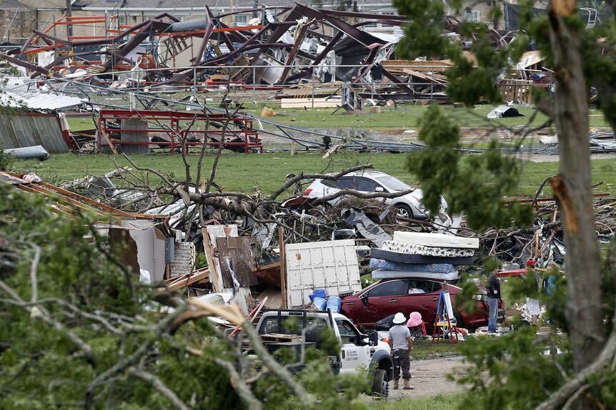 Destruction in wake of tornado