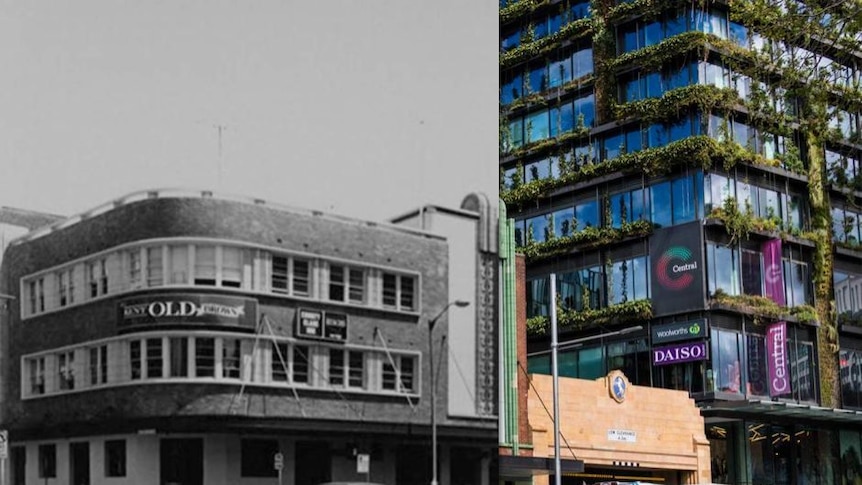 The corner of Broadway and Kensington St in 1989 and 2016