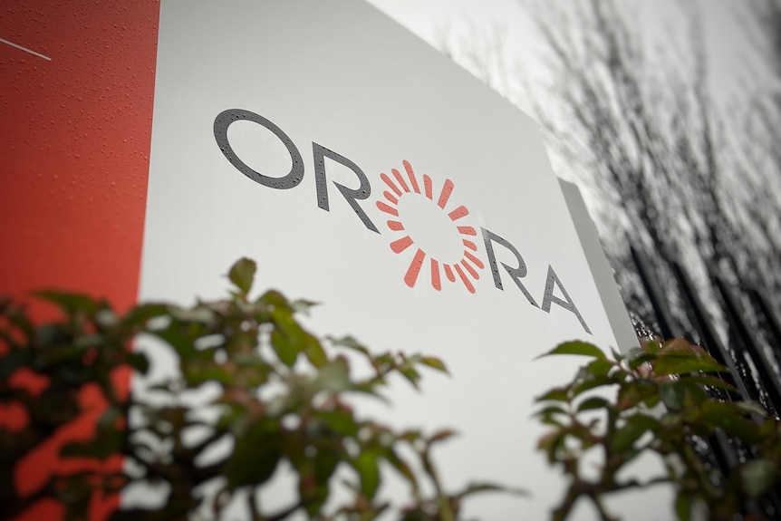 A factory with a logo saying ORORA on it