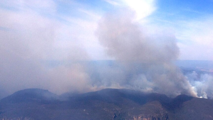 A bushfire burn near Bell in the Blue Mountains.
