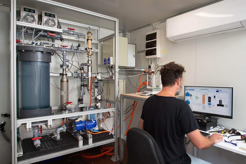 A pilot water filtration plant developed by QUT scientists
