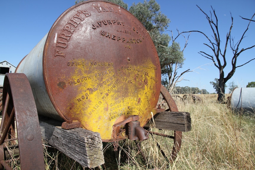 The end of an old Furphy water cart