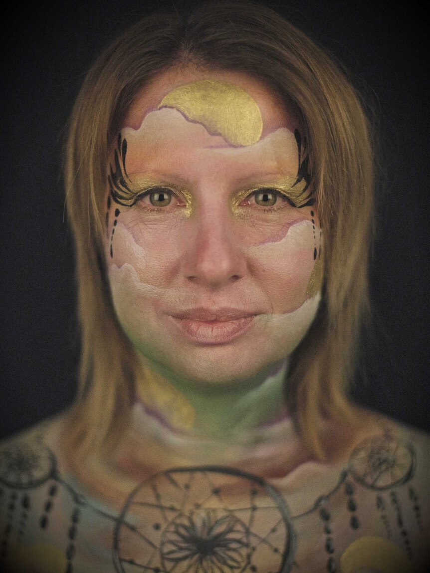 Danielle's face-painted portrait.