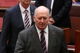 Governor-General Peter Cosgrove arrives in the Senate.