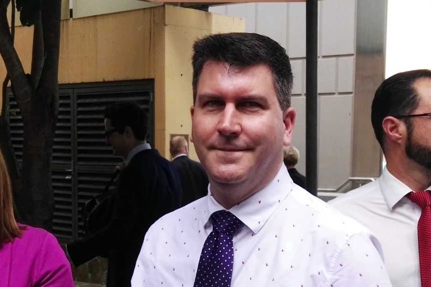 Daren Wolfe outside the Federal Court in Brisbane for the Clive Palmer QNI hearing