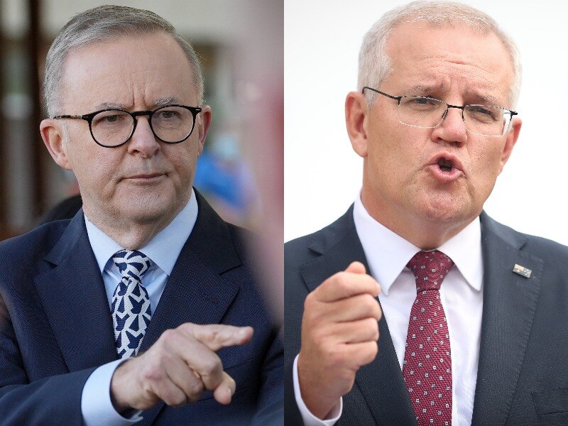 A composite image of Anthony Albanese and Scott Morrison