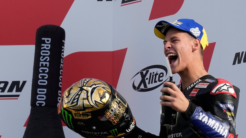 Fabio Quartararo wins MotoGP world championship after rival crashes at Emilia Romagna Grand Prix