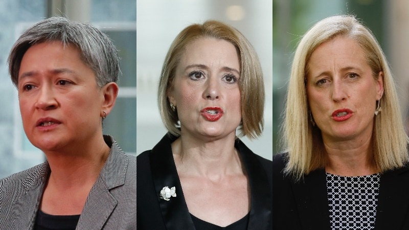 Composite image of Labor senators Penny Wong, Kristina Keneally and Katy Gallagher.