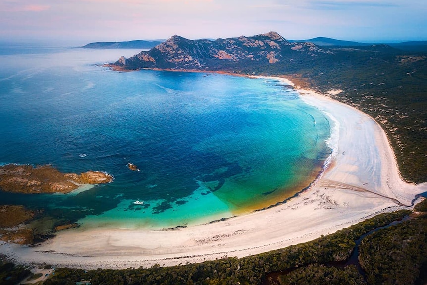 View of a bay in Flinders Island, Tasmania
