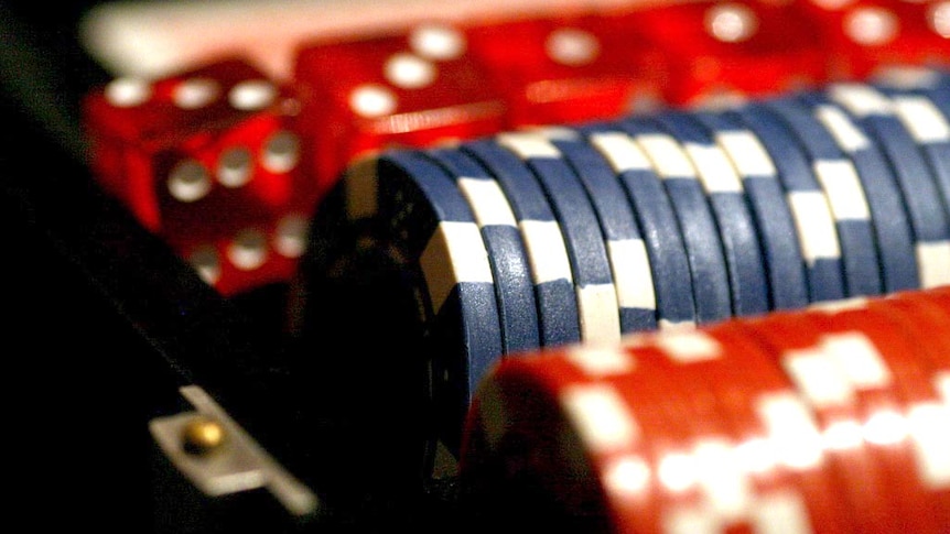Red and blue poker chips.