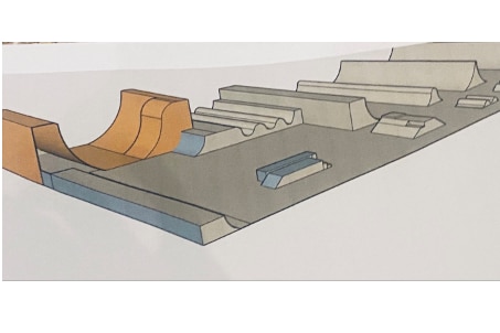 A digital image of a skate park design.