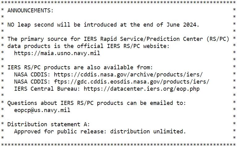 International Earth Rotation and Reference Systems Service advice on leap seconds