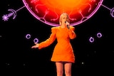 Monika Linkyte of Lithuania performs during the second semi final at the Eurovision Song Contest in Liverpool, England