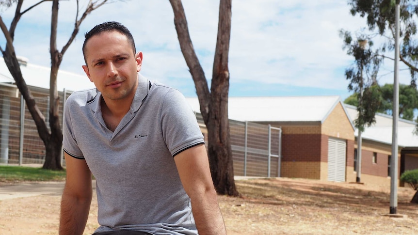 A portrait of Arman Abrahimzadeh at the Mobilong Prison in South Australia.