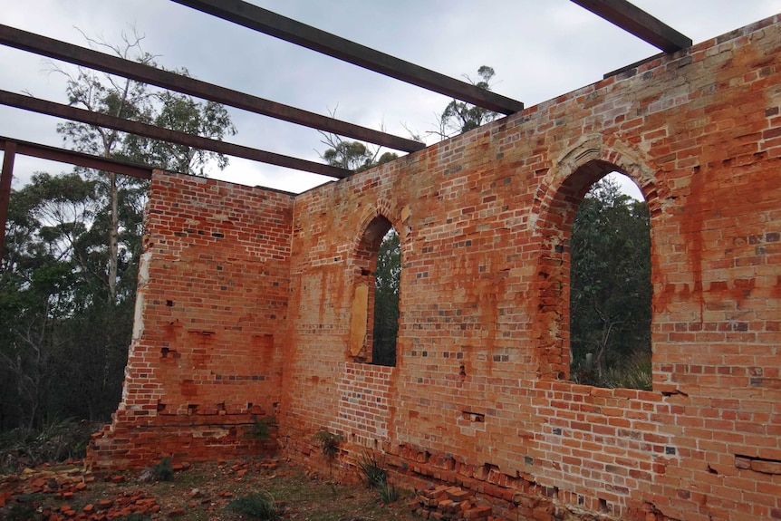 Inside the ruins of St Peter's church on Bruny Island