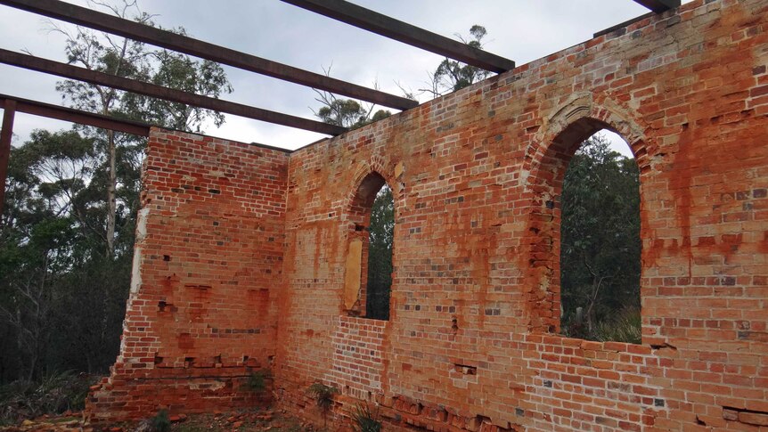 Inside the ruins of St Peter's church on Bruny Island