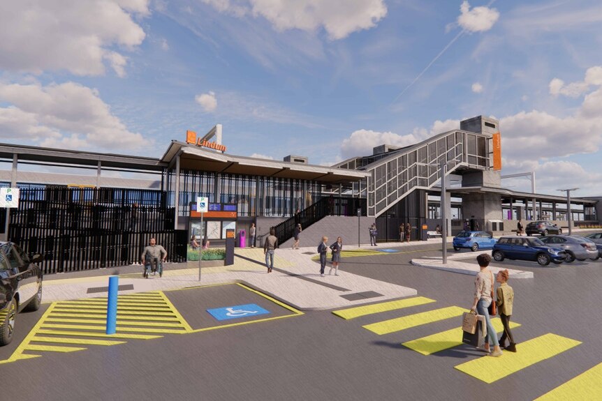 Digital render of the Lindum train station after accessibility upgrades.
