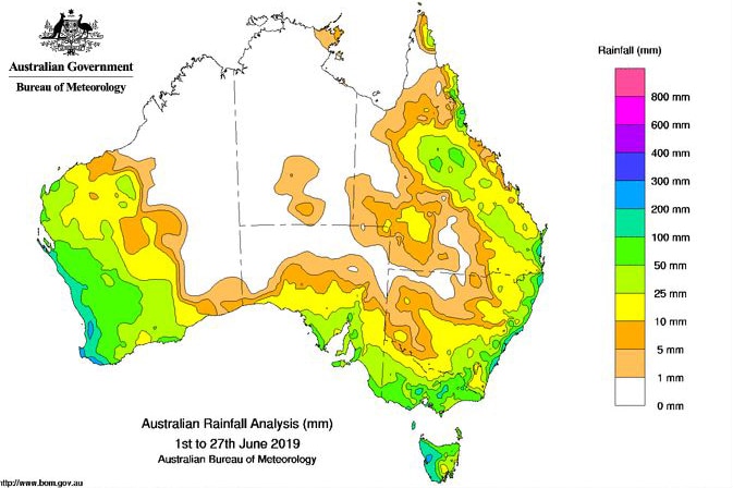 Rainfall map for June 2019.