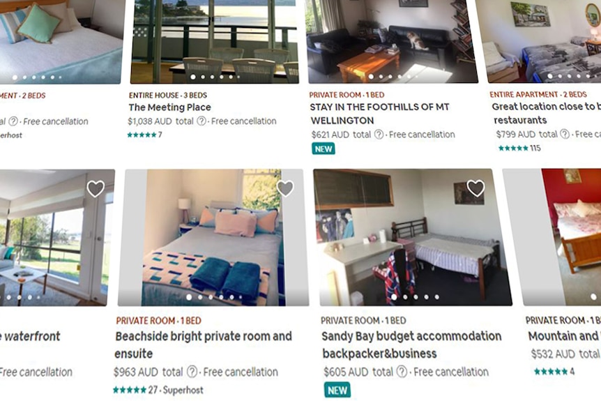 Battery Point accommodation featured on short stay booking website Airbnb.