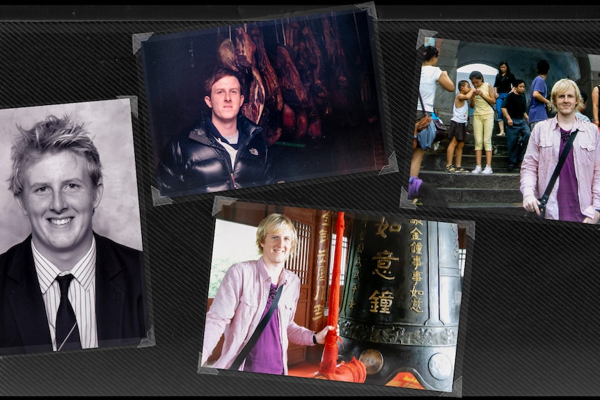 a collage of harry harding young and in china