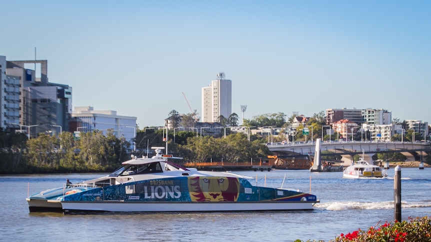 CityCats moving up and down the Brisbane River past the QUT stop.