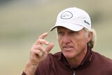 Golden oldie: Greg Norman is only one shot of the lead at Royal Birkdale.
