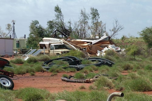 The man was offered shelter in the station homestead with 27 other people but decided to remain in his donga.