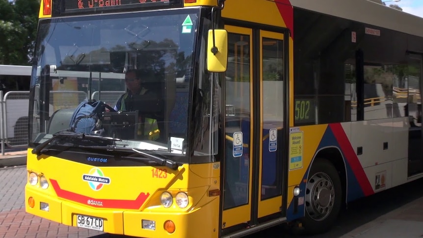 An Adelaide Metro bus stopped along the O-Bahn.