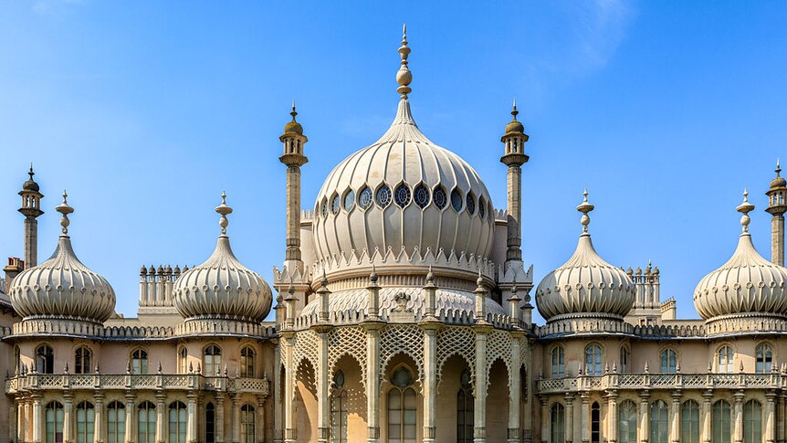 A front on image of the Royal Pavilion in Brighton