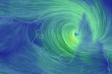 A Google Earth weather map of Cyclone Trevor.