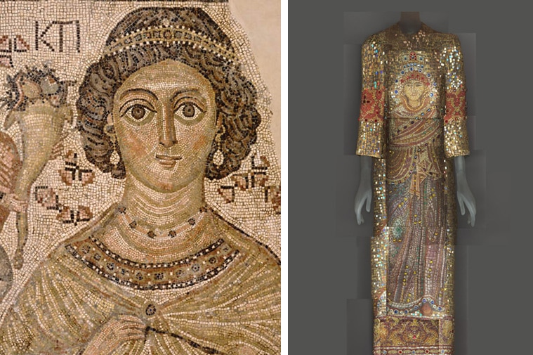 Byzantine artwork and Dolce and Gabbana dress