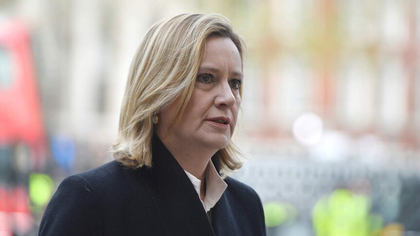 Amber Rudd, arrives at a Service of Hope at Westminster Abbey, following the attack on Westminster Bridge.