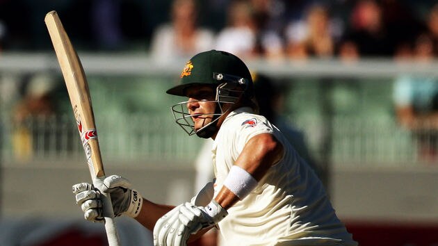 Shane Watson plays off his pads