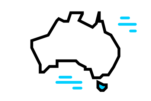 A map of Australia with Tasmania highlighted.