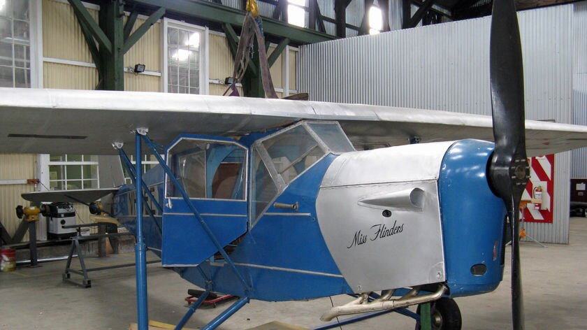 Miss Flinders historic plane preparing to go on display at Launceston museum.