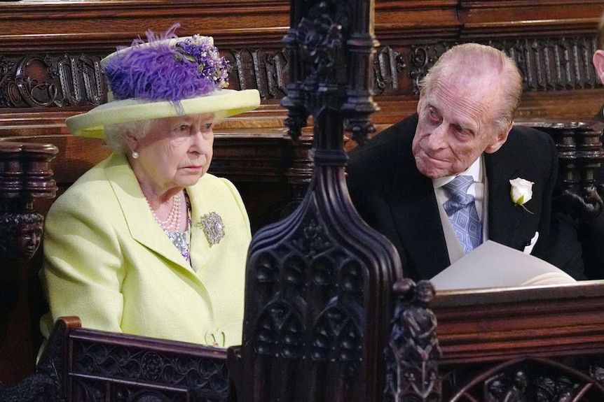 Queen Elizabeth II and Prince Phillip at the ceremony.