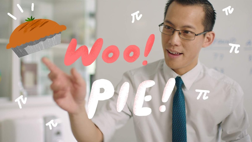Eddie Woo, text overlay reads "Woo! Pie!"