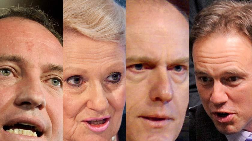 Promotions: Barnaby Joyce, Bronwyn Bishop, Eric Abetz and Greg Hunt.