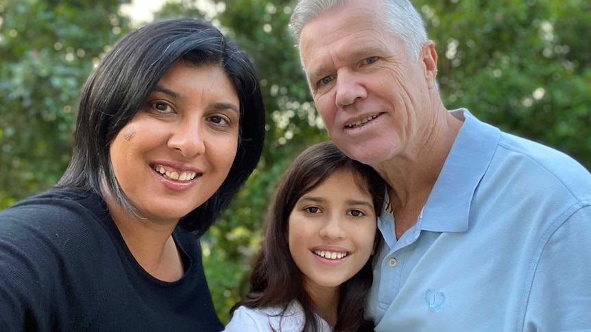 Reena Bilen with her husband and daughter in a story about how to talk to young children about racism.