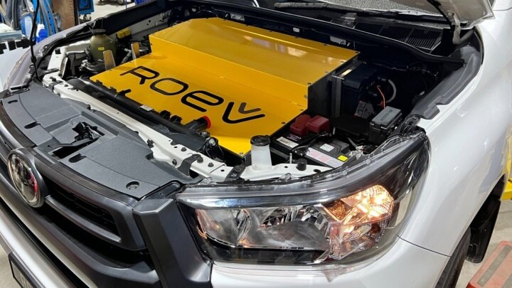 A retrofitted Toyota HiLux ute