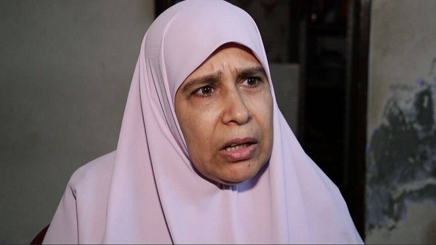 A Gazan women named Sabah, whose son died while digging a tunnel, speaks to the ABC.