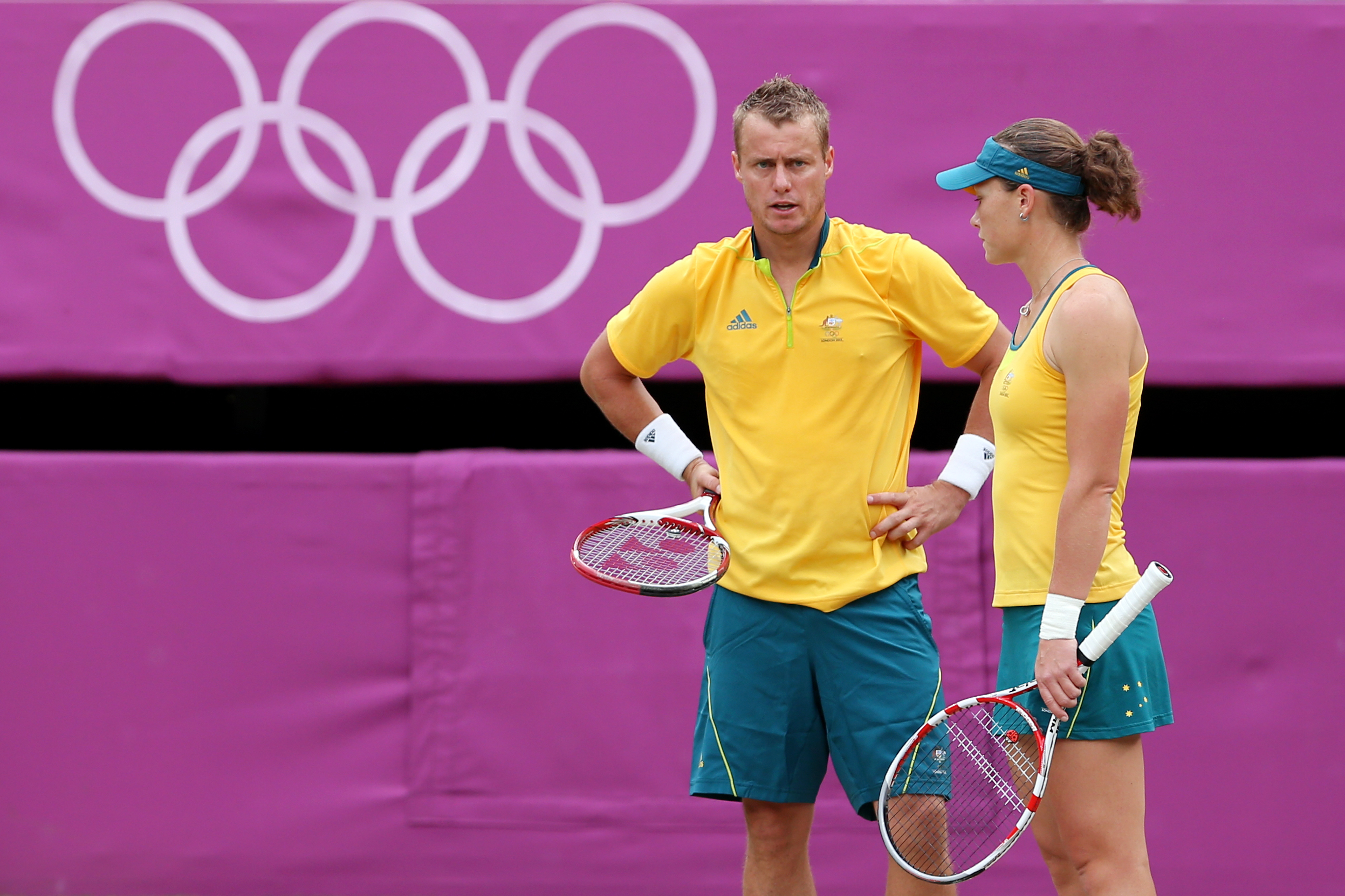 Lleyton Hewitt and Samantha Stosur during their quarter-final loss at the London Olympics in 2012.