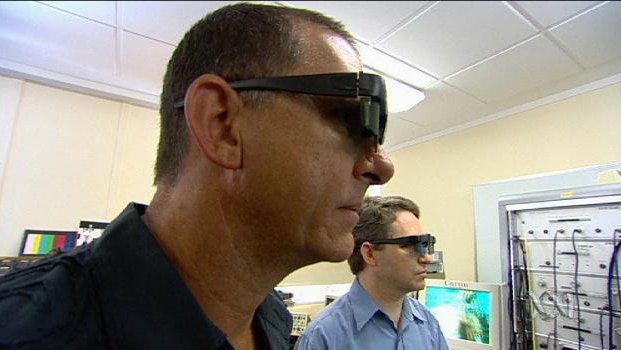 Peter Rowsthorn wears 3D glasses
