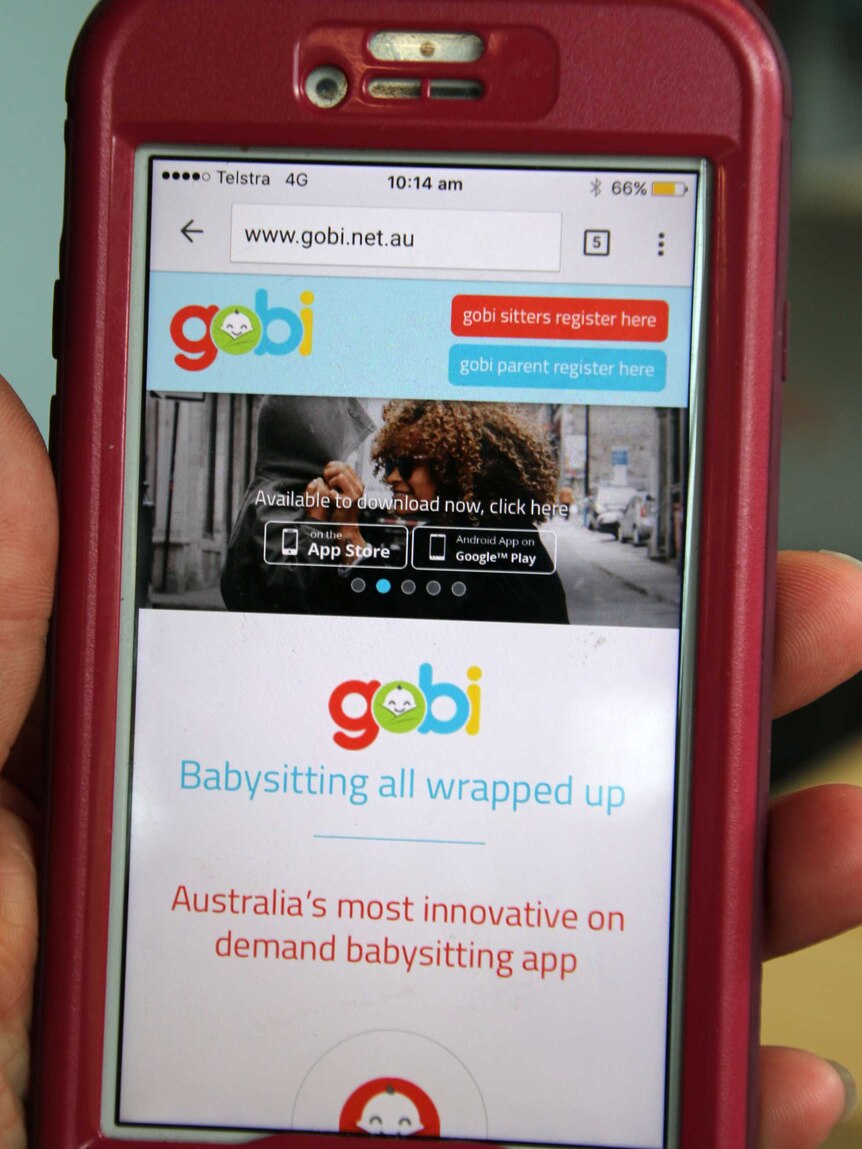 Gobi babysitting ap screen shot on apple iphone