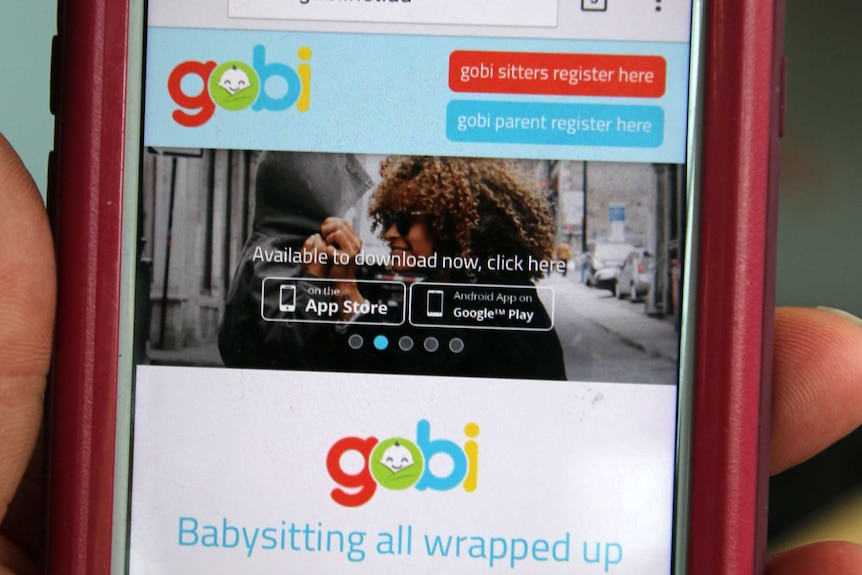 Gobi babysitting app screen shot on Apple iPhone