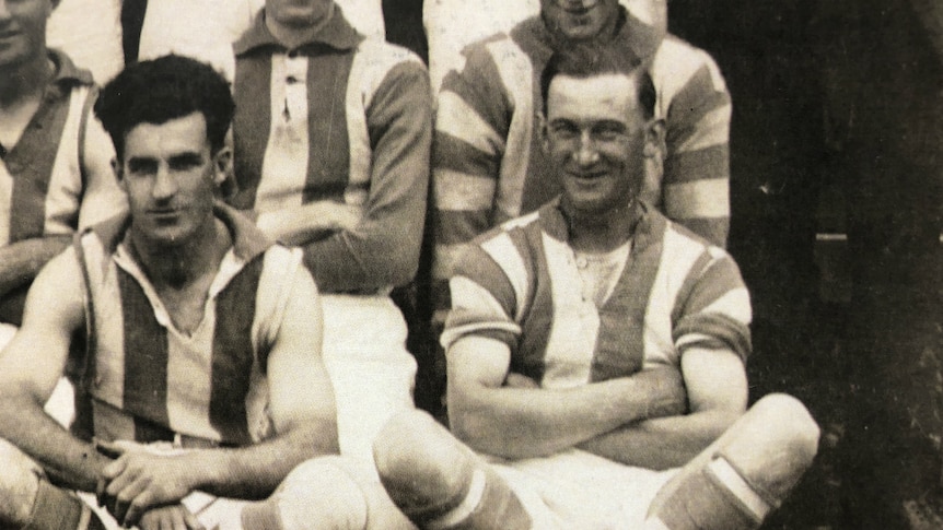 Jean Berthe as a young man in his football uniform.